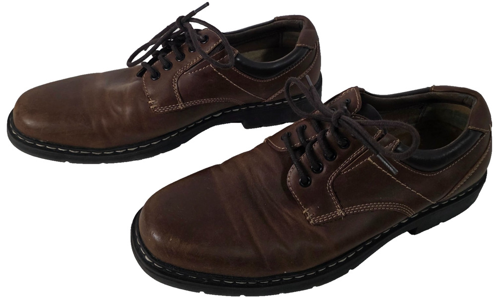 Dockers Lowry Mens 8W Brown Leather Lace Up Oxford Comfort Dress Shoes